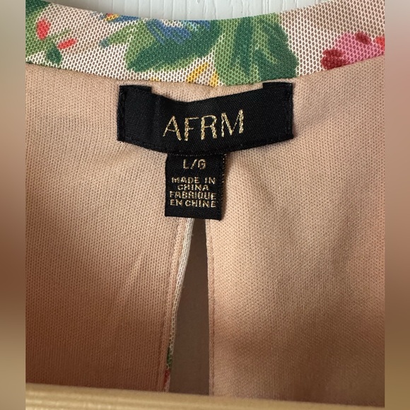 AFRM size Large Multicolor Floral mini Dress with sheer sleeves - Picture 4 of 7